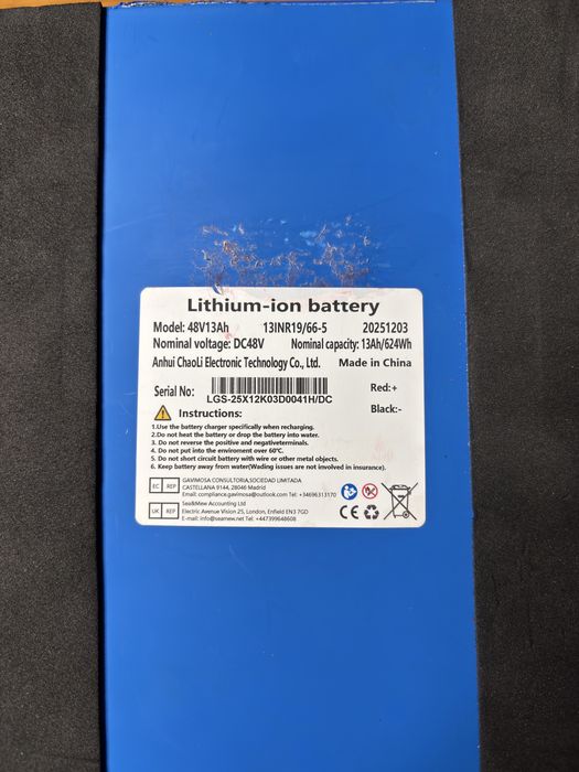 Baterie trotineta 48V 13Ah 624Wh stare perfecta