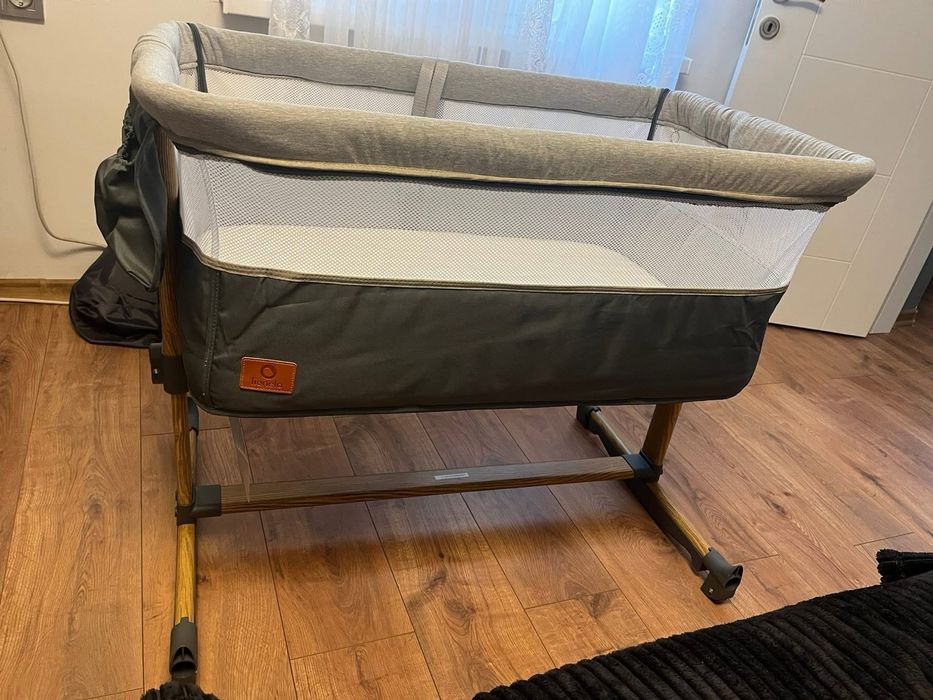 Детска кошара Co-Sleeper с люлка Lionelo Leonie, Grey Sand