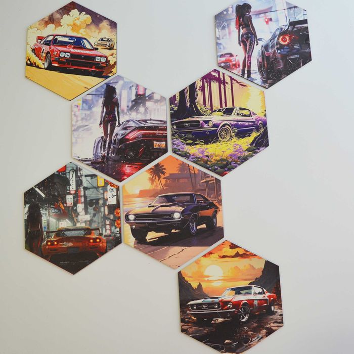 Пано за стена "Хексагон" с Ваши снимки, картинки, емблеми.