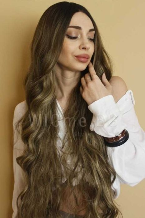 Дълга тъмноруса лейс фронт перука Грета