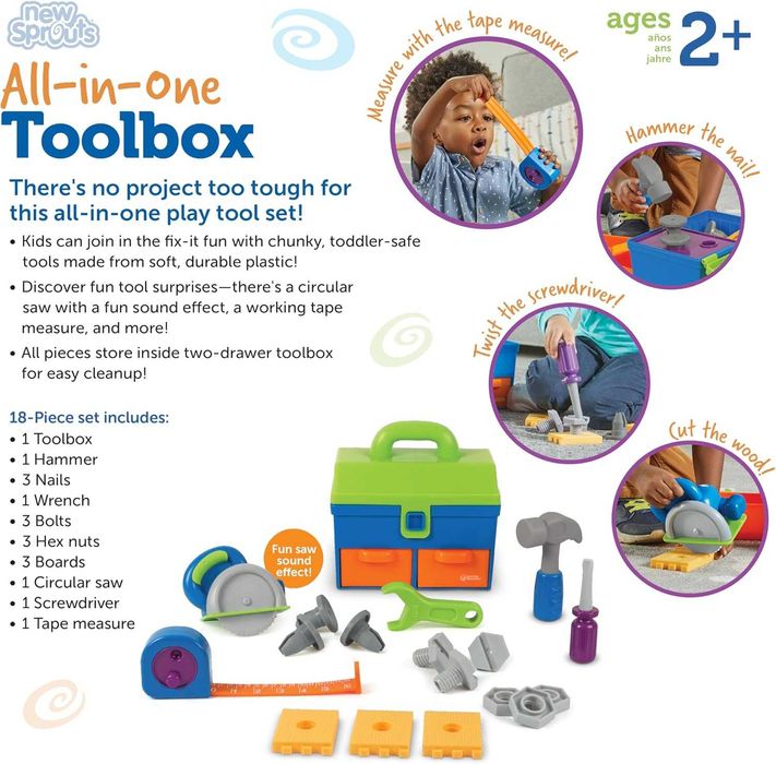 New Sprouts All-in-One Toolbox Комплект инструменти 18 части с кутия