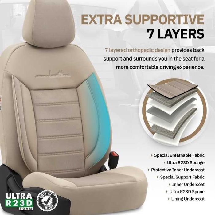 К-т Луксозна Тапицерия Automat-OTOM, Бежова с бежов шев, COMFORT LINE