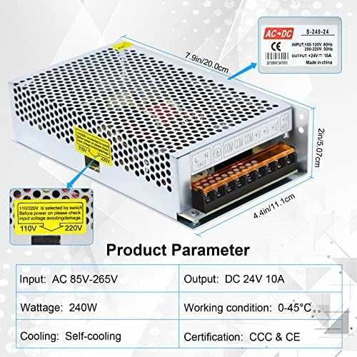 Kingwen 24V 10A 240W захранване AC/DC SMPS