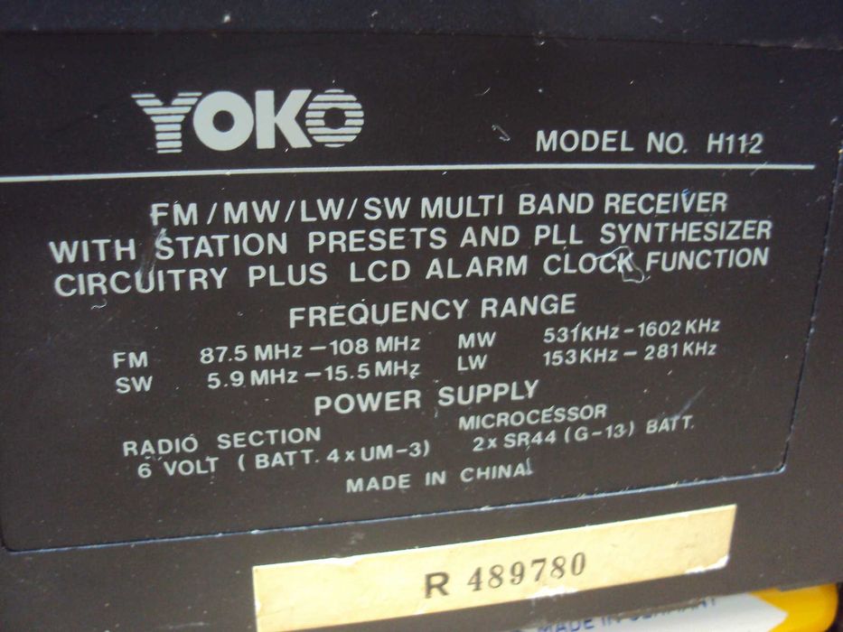 radio de colectie YOKO H112 functional