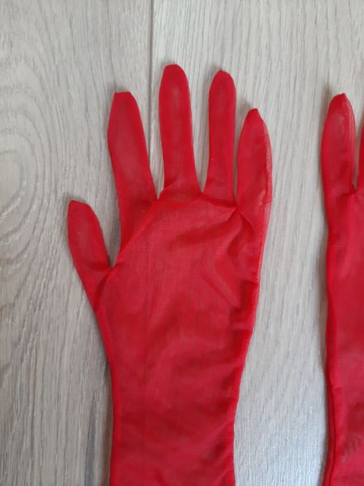 Перчатки сеточка женские красные