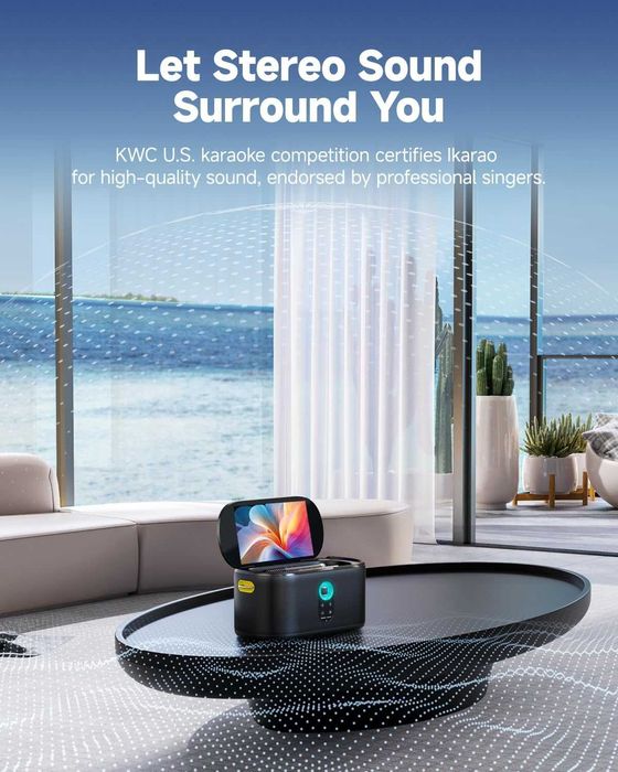 Караоке колона Ikarao Shell S1 280W с 2 микрофона
