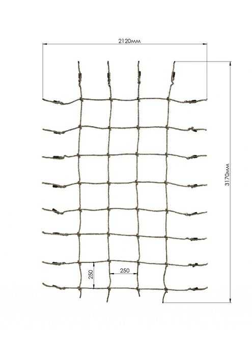 Въжена мрежа за катерене АС3049 с размер 3.07 Х 1.87 м. и 3.00*2.10 м.