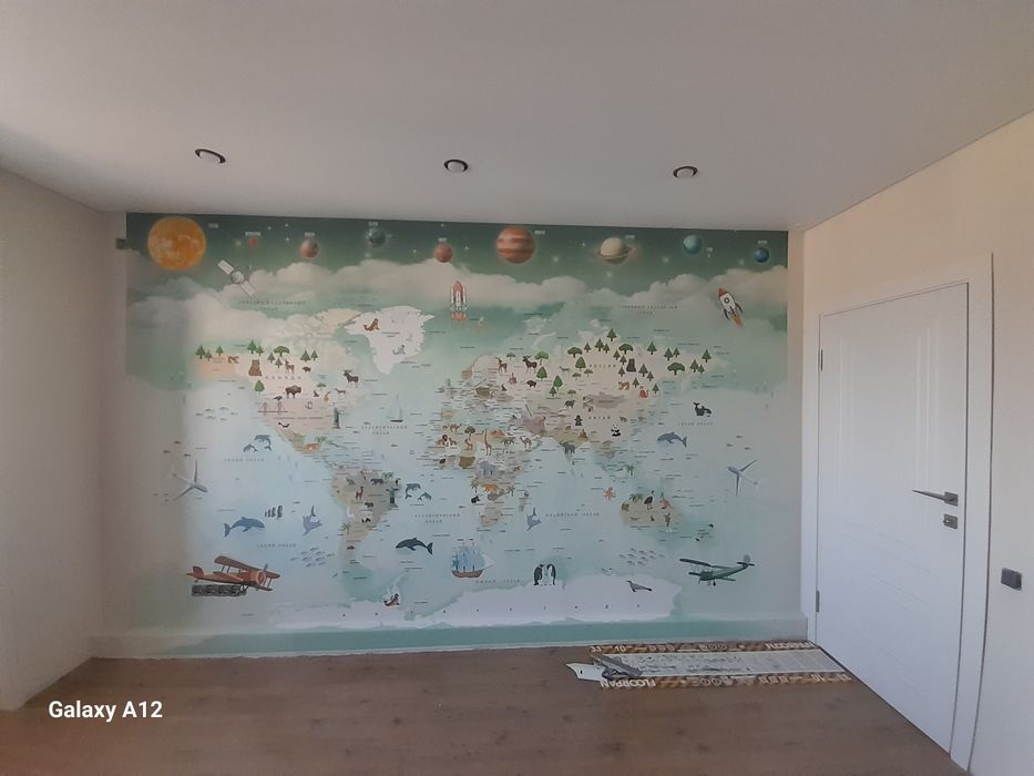 Обой ламинат  двери