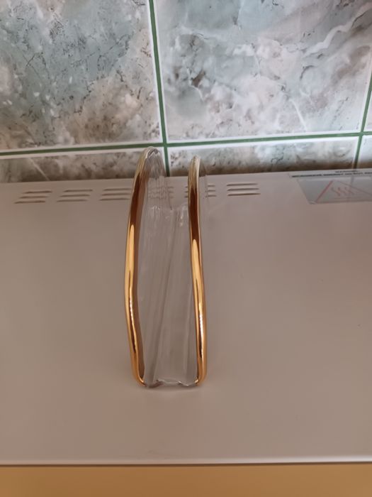 Стъклен салфетник със златни кантове