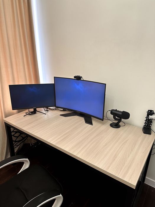 Прочный Компьютерный стол 120×60 см, металл + дерево