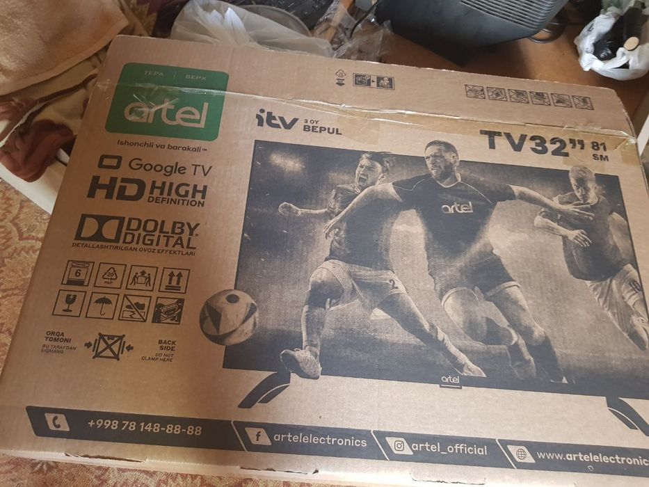 Срочно продам телевизор Артель 32 смарт тв новый гарантия 3года есть