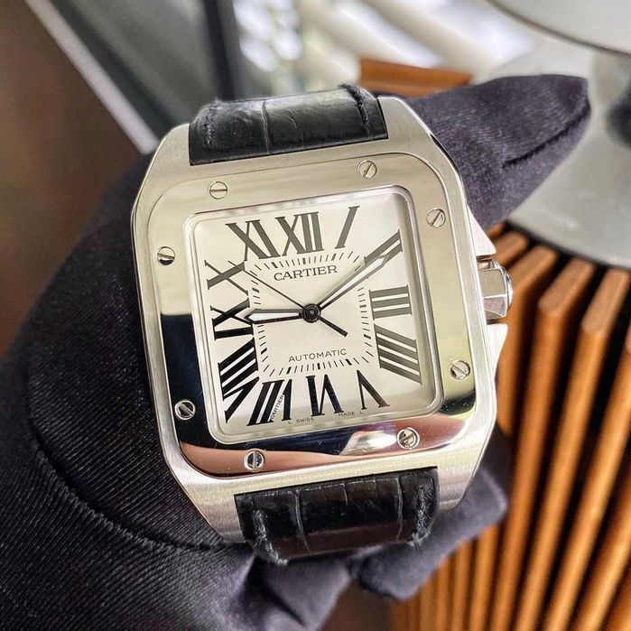 cartier santos 100xl кожа