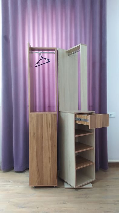 Гардероб органайзер 4 в 1, вешалка, зеркало, обувница, ящик, полка.