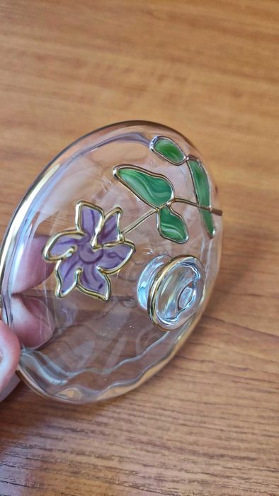 Масивна захарница/бонбониера от кристално стъкло