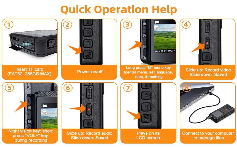 64GB Body Camera с дисплей от Hoestr A39