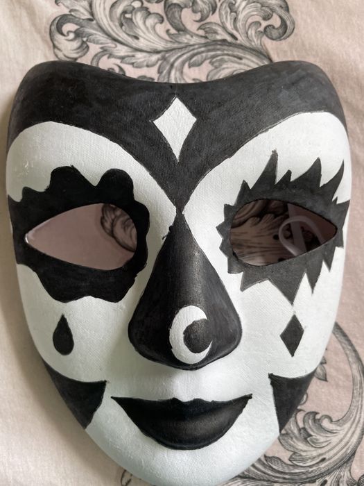 Masca Carnaval Alb Negru