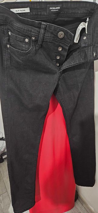Pantaloni/jeansi negru denim, barbati, Jack and Jones masura 27/30 xs