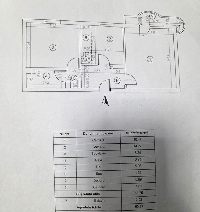 Proprietar,  vand apartament 2 camere, 13 Septembrie-Prosper, et.1/8