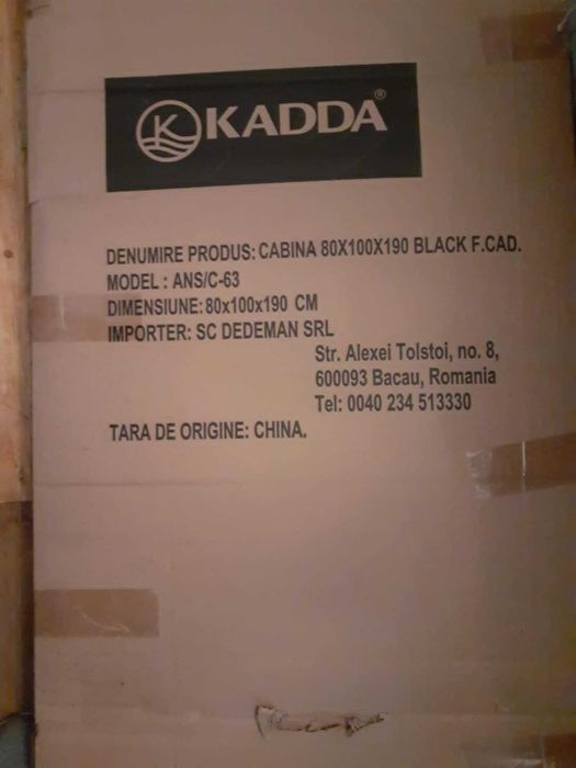 cabina dus Kadda absolut noua.