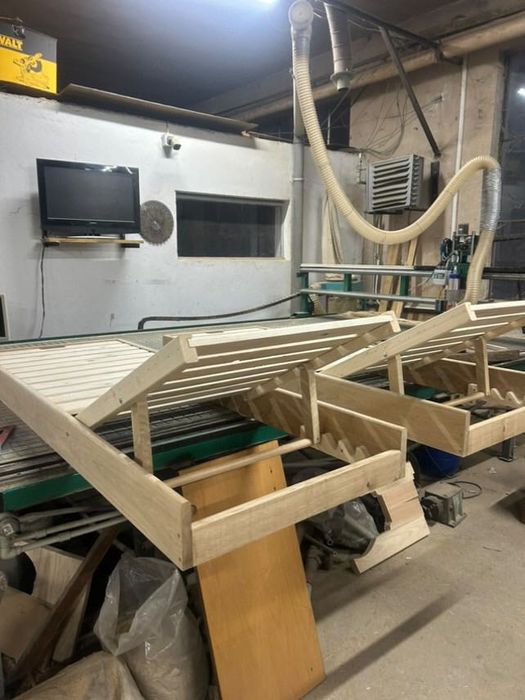 Масивен дървен шезлонг микс дъб и смърч