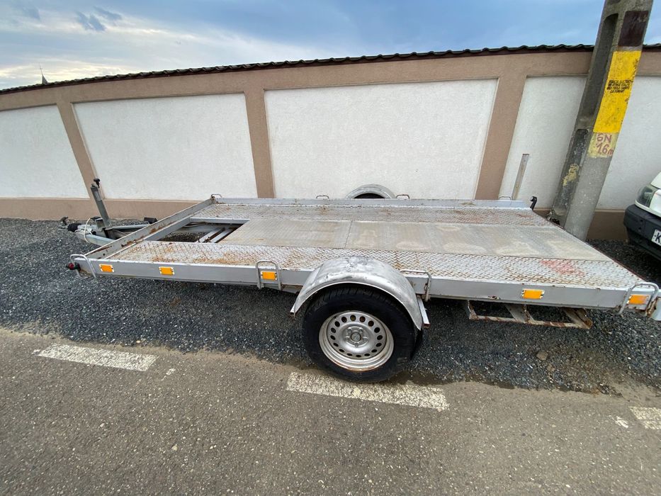 Platformă auto / remorcă transport auto 1 axă, foarte solidă