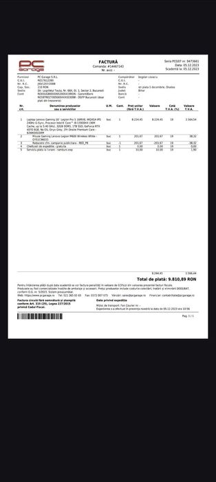 Laptop Lenovo Gaming aflat inca in garantie