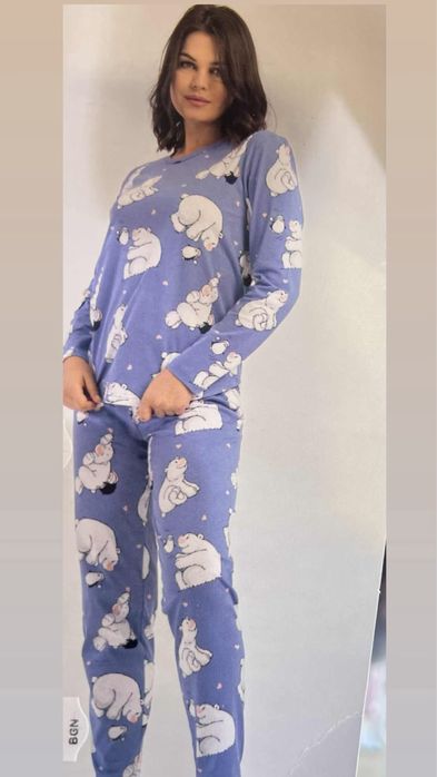 Пижама с мече- Дълго долнище  и дълъг ръкав