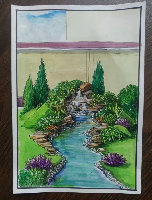 Водопад,бассейн,фонтан,пруд,ручей,хай тек,арт бетон,фасад, барельеф