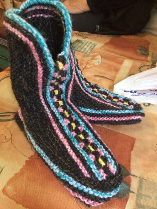 Плетени вълнени домашни ботушки дамски, мъжки, детски