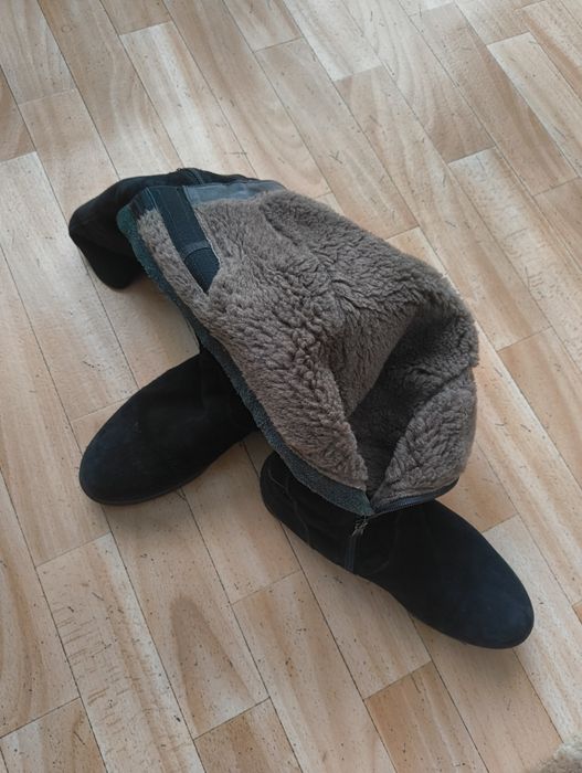 Сапоги, замша, мех натуралка