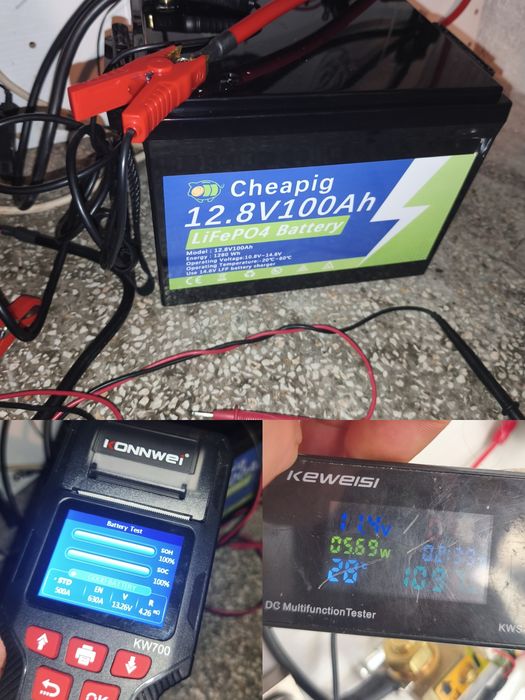 Lifepo4 12v 100ah батерия с блутут и една голяма