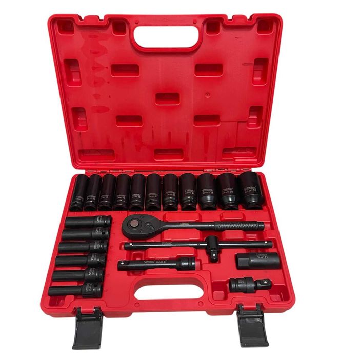 Ударно гедоре с дълбоки вложки 1/2″ 23части – STAHLMAYER