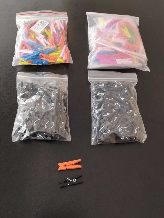 Прищепки декоративные цветные разноцветные чёрные 2.5см