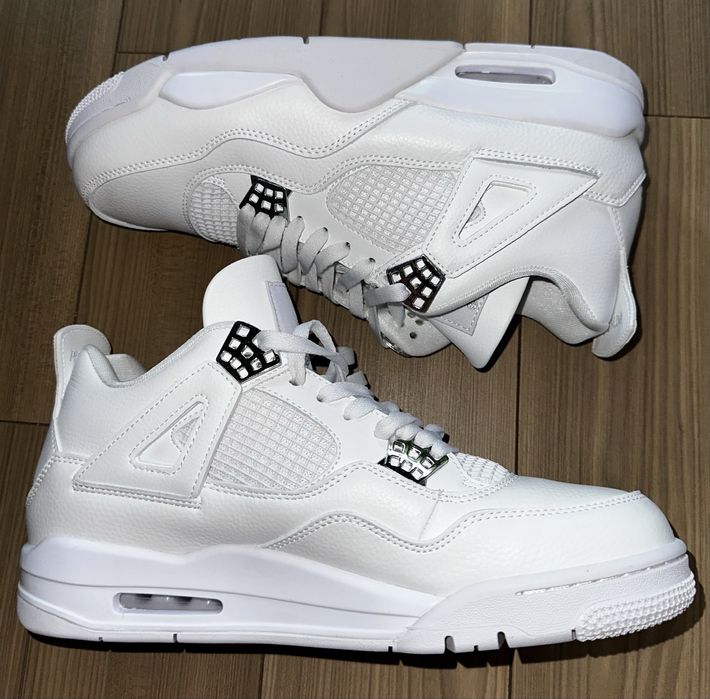 Jordan 4 Retro Mid Pure Money Silver Leather