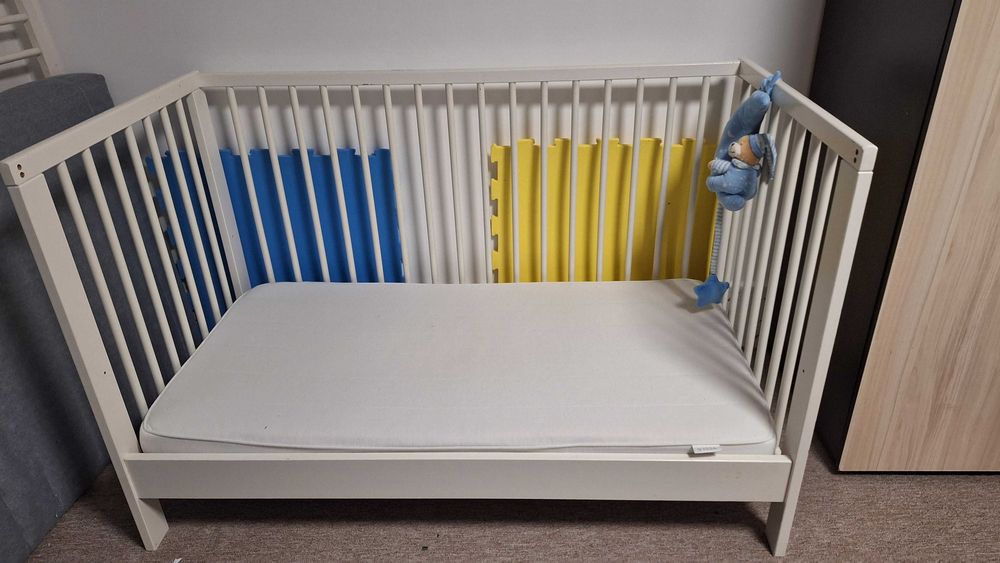 SUNDVIK бебешка кошара/креватче, 60x120 см, бяло