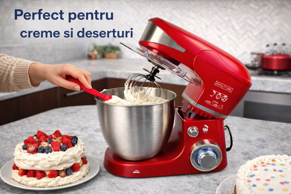 Robot de bucatarie multifunctional Royalty Line 1600W cu bol inox