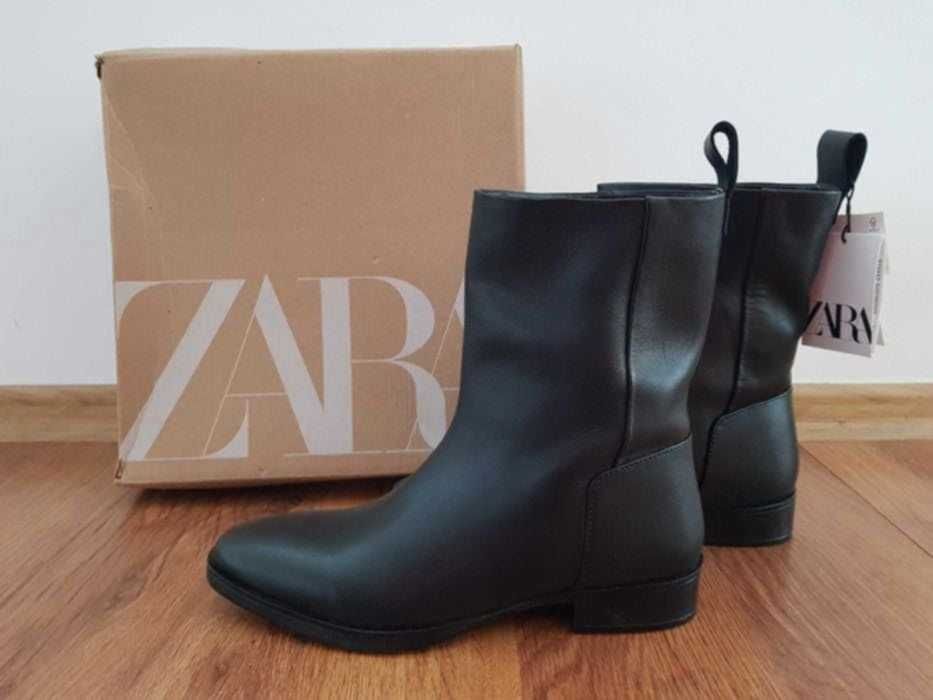 Боти Zara от естествена кожа, номер 37