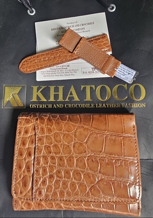 Подарочный набор Khatoco (Новое портмоне + Ремешок, крокодил)