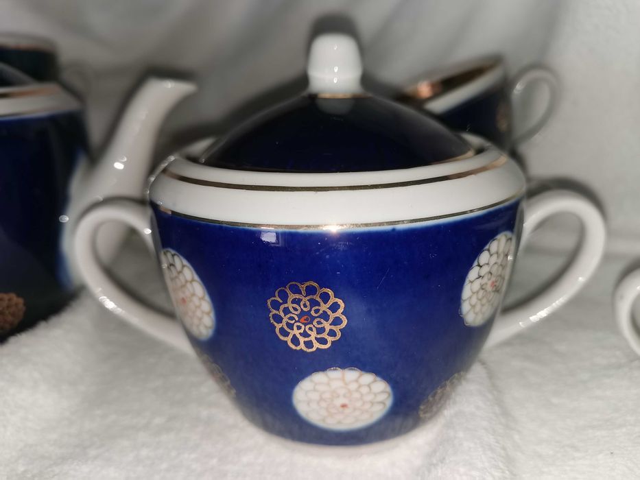 Синий сервиз с позолотой СССР