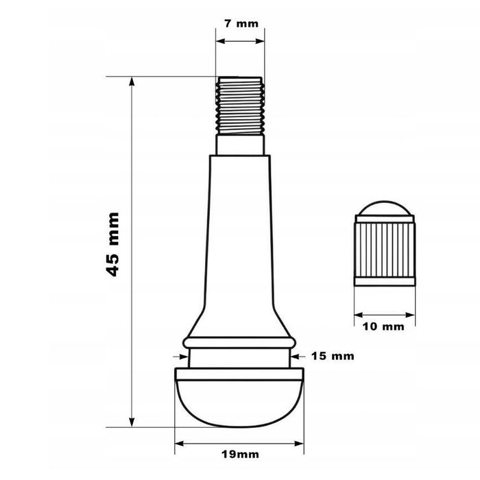 Set valve pentru roata tubeless, 100 elemente, TR 413, negre, Kraft