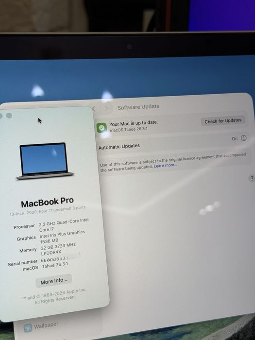 Macbook Pro 13 inch A2251 | i7 2.3 GHz | 32GB RAM | 512GB SSD
