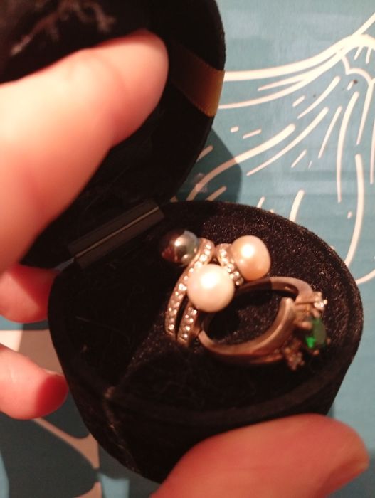 Новые колечки чистого серебра с натуральным жемчугом