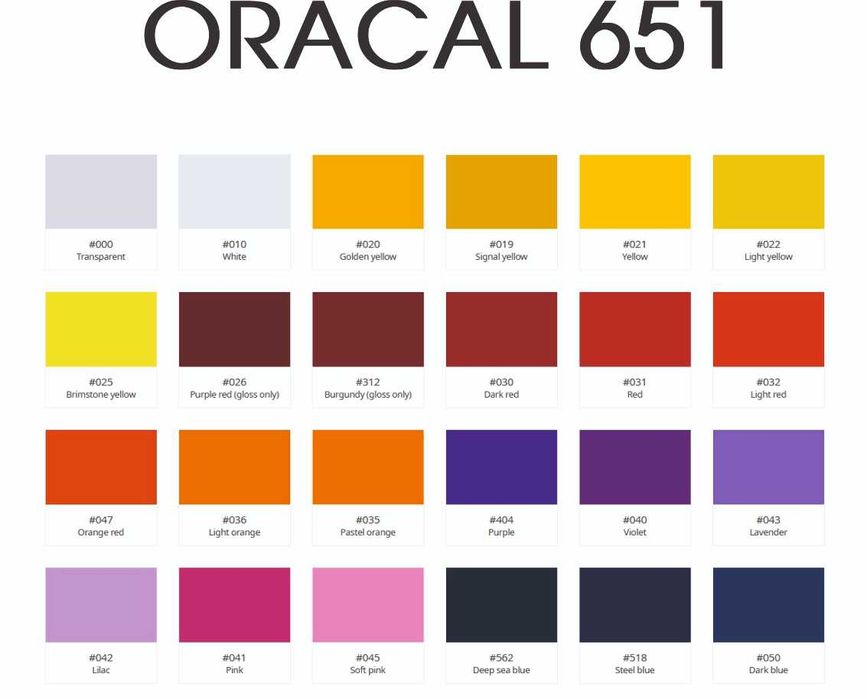 Colant colorat ORACAL 651 exterior/interior, latime 100 sau 126 cm