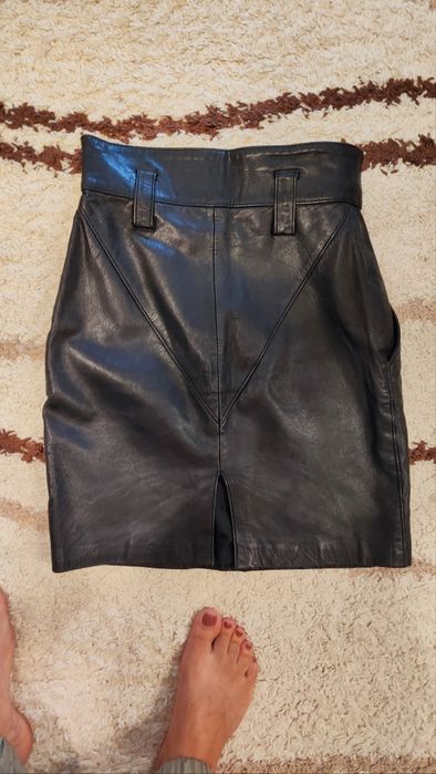 Винтажная Юбка из натуральной кожи