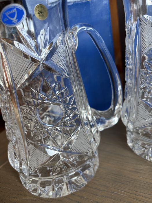 2 halbe cristal NEMAN 900 ml – 24% PbO – Hand Made – Noi cu etichete