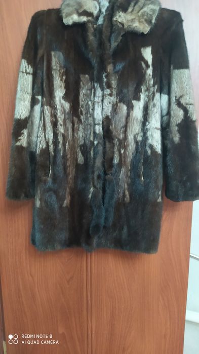 Шуба норковая, с капюшоном