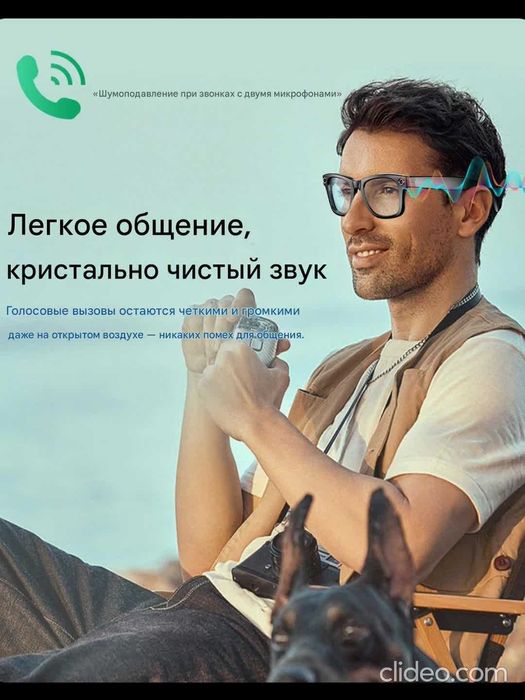 Умные очки камера, Bluetoot, Wi-Fi, AI, микрофон, сенсорное управление