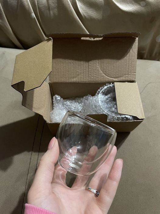 2бр. Стъклени чаши с двойно дъно