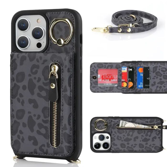 Чехол-картхолдер с ремнем на айфон