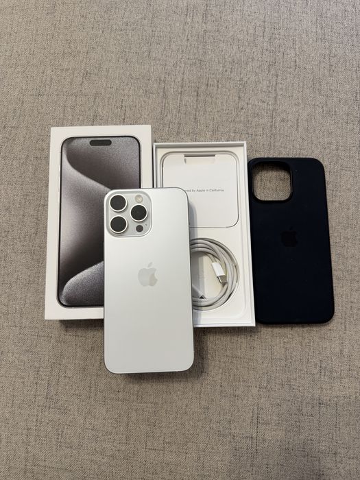 iphone 15 pro max white titanium 256gb, ca NOU